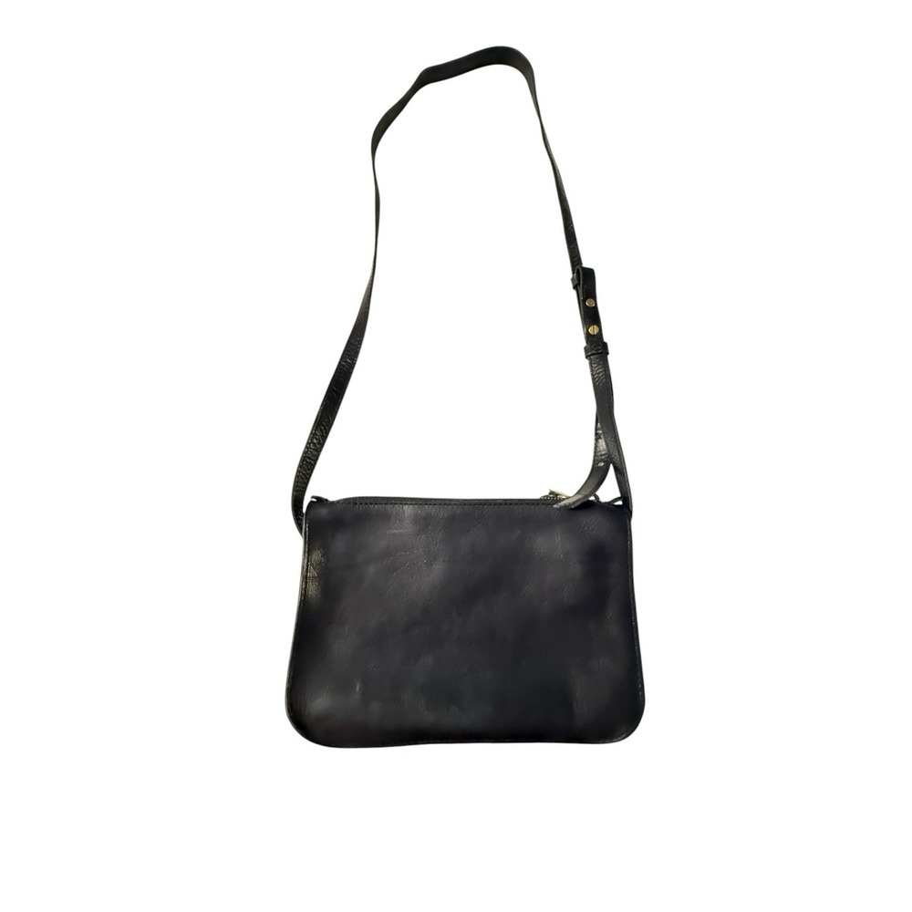 Madewell Black Leather Crossbody Purse Bag Tassel Zipper G0157